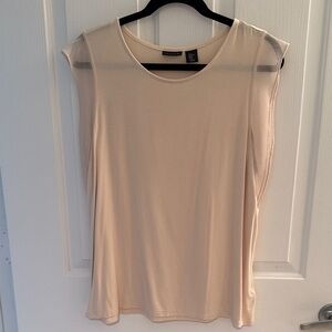 Tahari Cream Sheer Sleeveless Top. Size XL